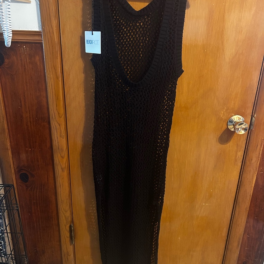 Beach Riot Black Knit Mesh coverup / dress
